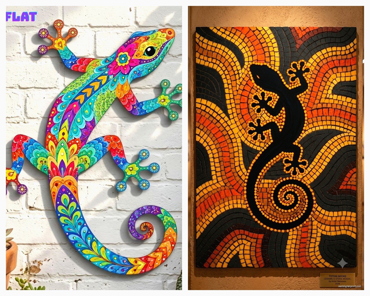 Gecko Wall Art: Lizard Tropical Reptile Colorful Decor