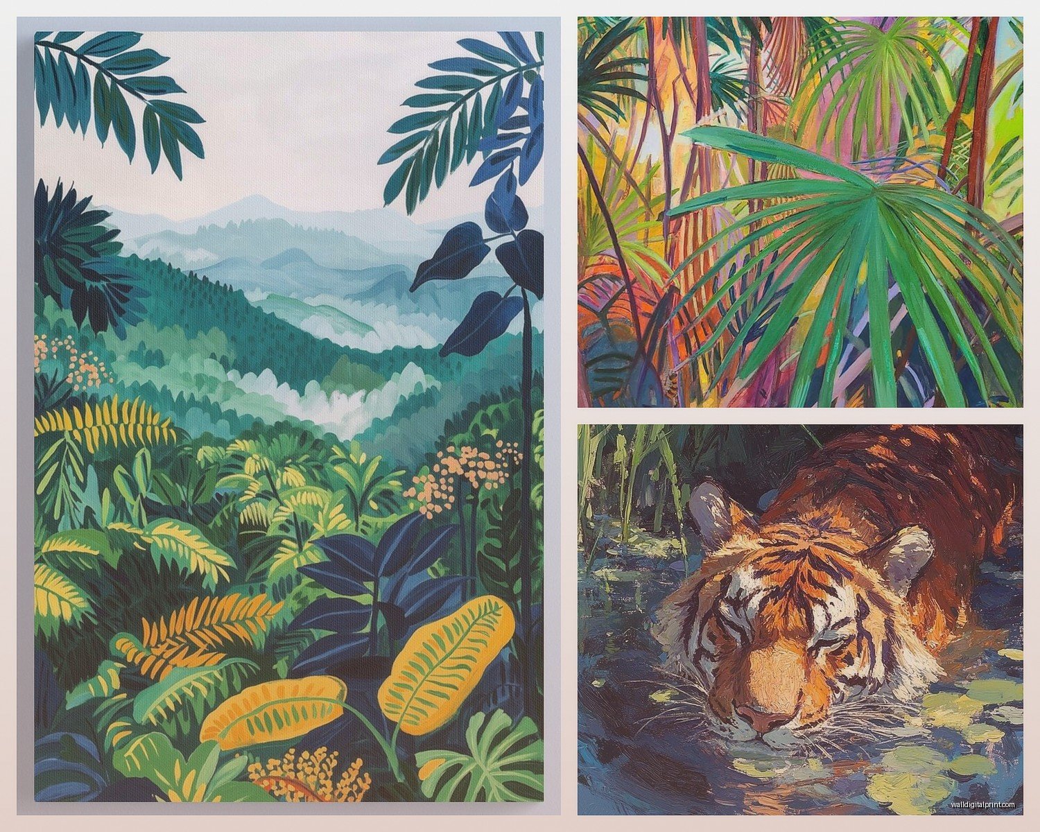 Jungle Wall Art: Tropical Rainforest Wildlife Decor