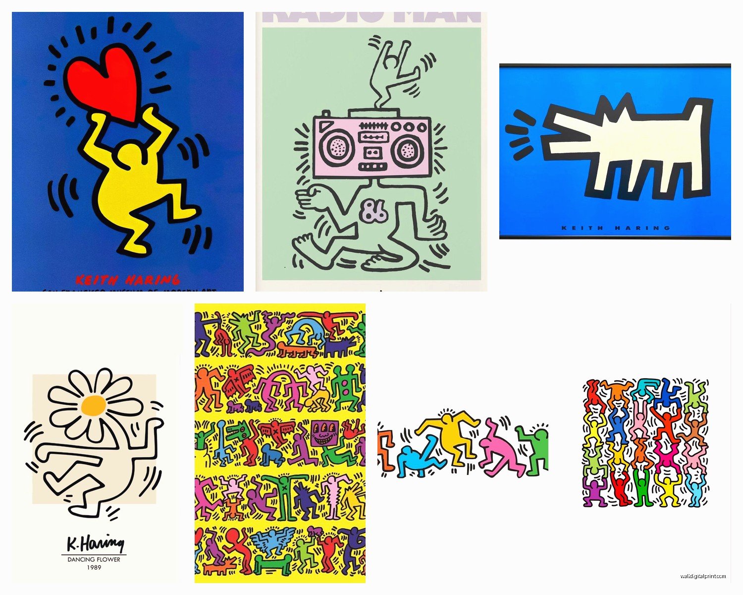 Keith Haring Wall Art: Pop Art Street Artist Figures