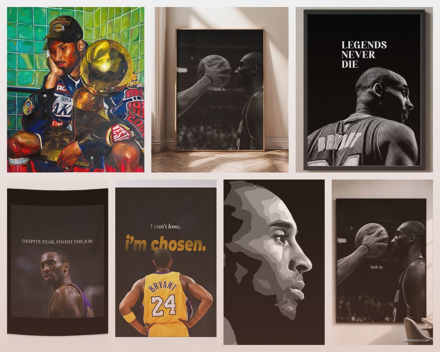 Kobe Wall Art: Basketball Legend Lakers Sports Icon