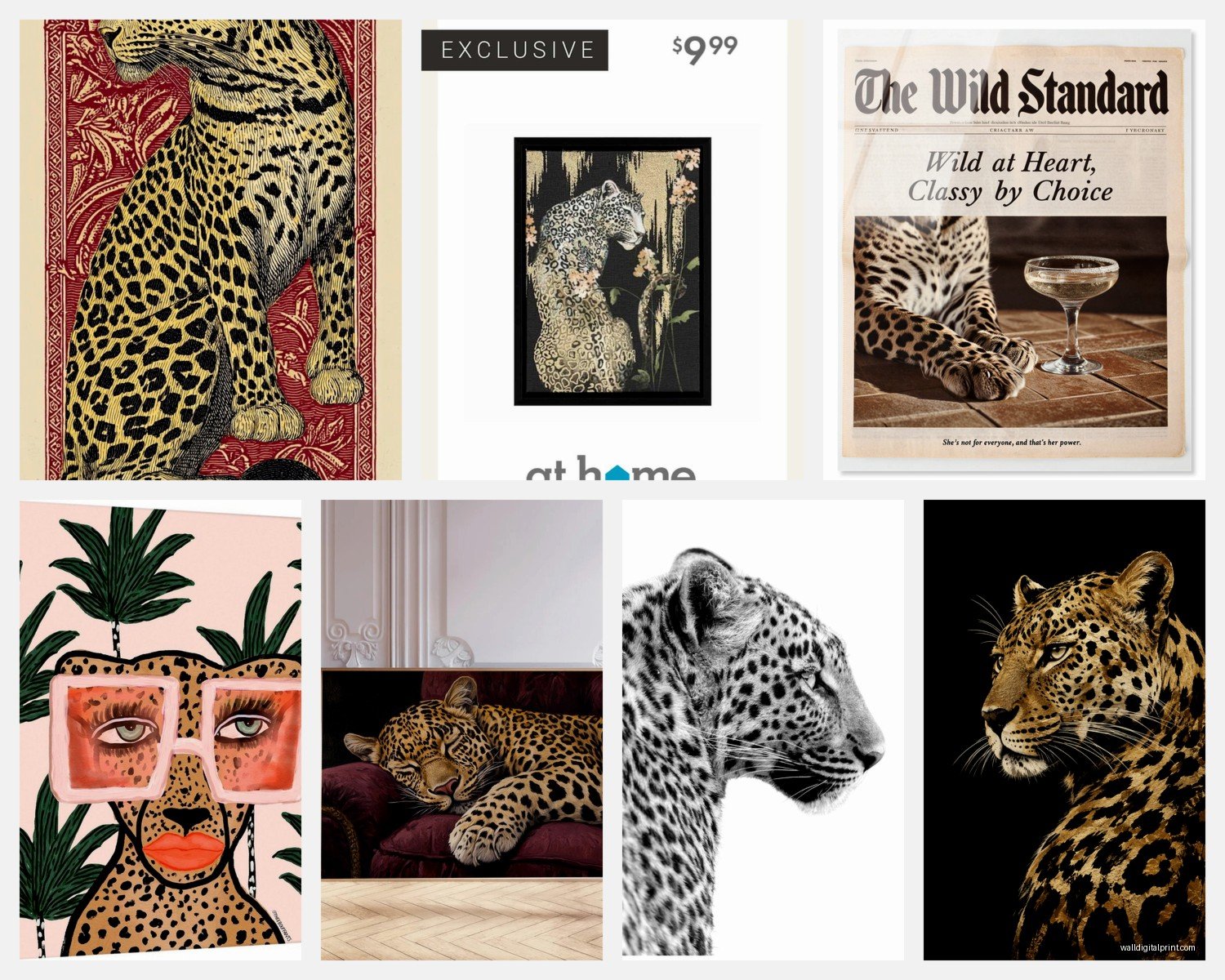 Leopard Wall Art: Spotted Big Cat African Safari Decor