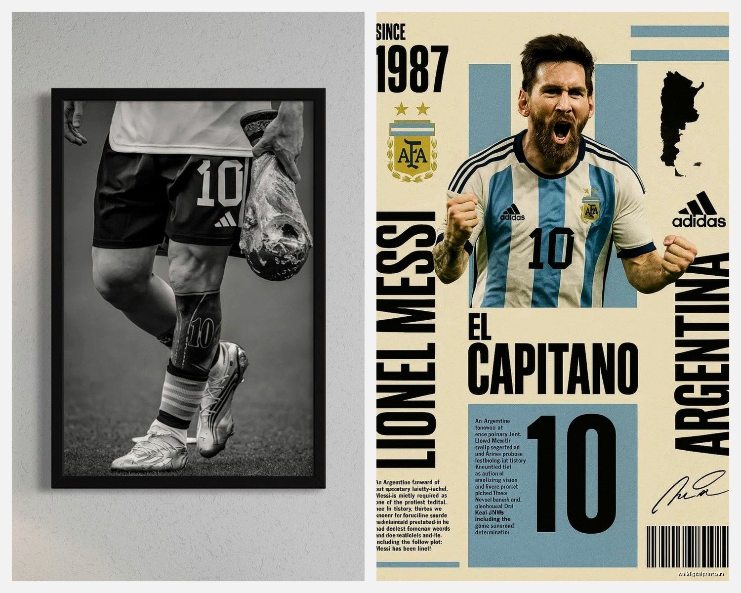 Messi Wall Art: Soccer Football Legend Sports Decor