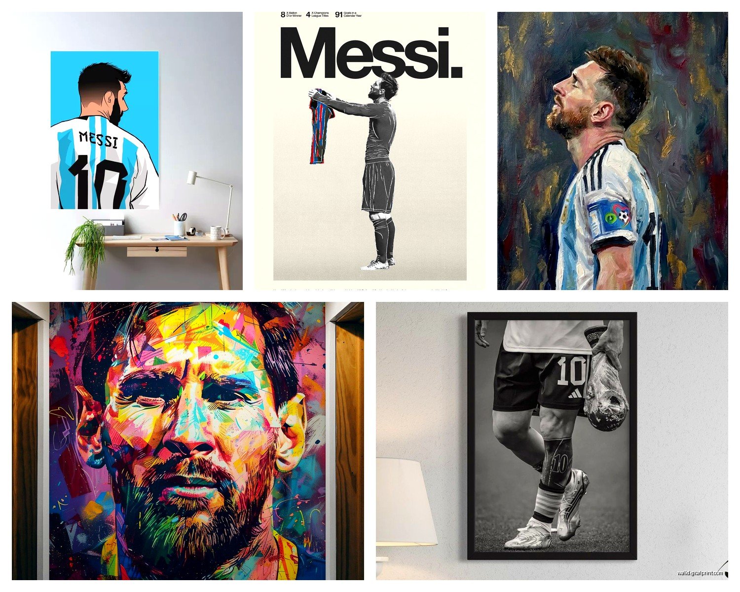 Messi Wall Art: Soccer Football Legend Sports Decor