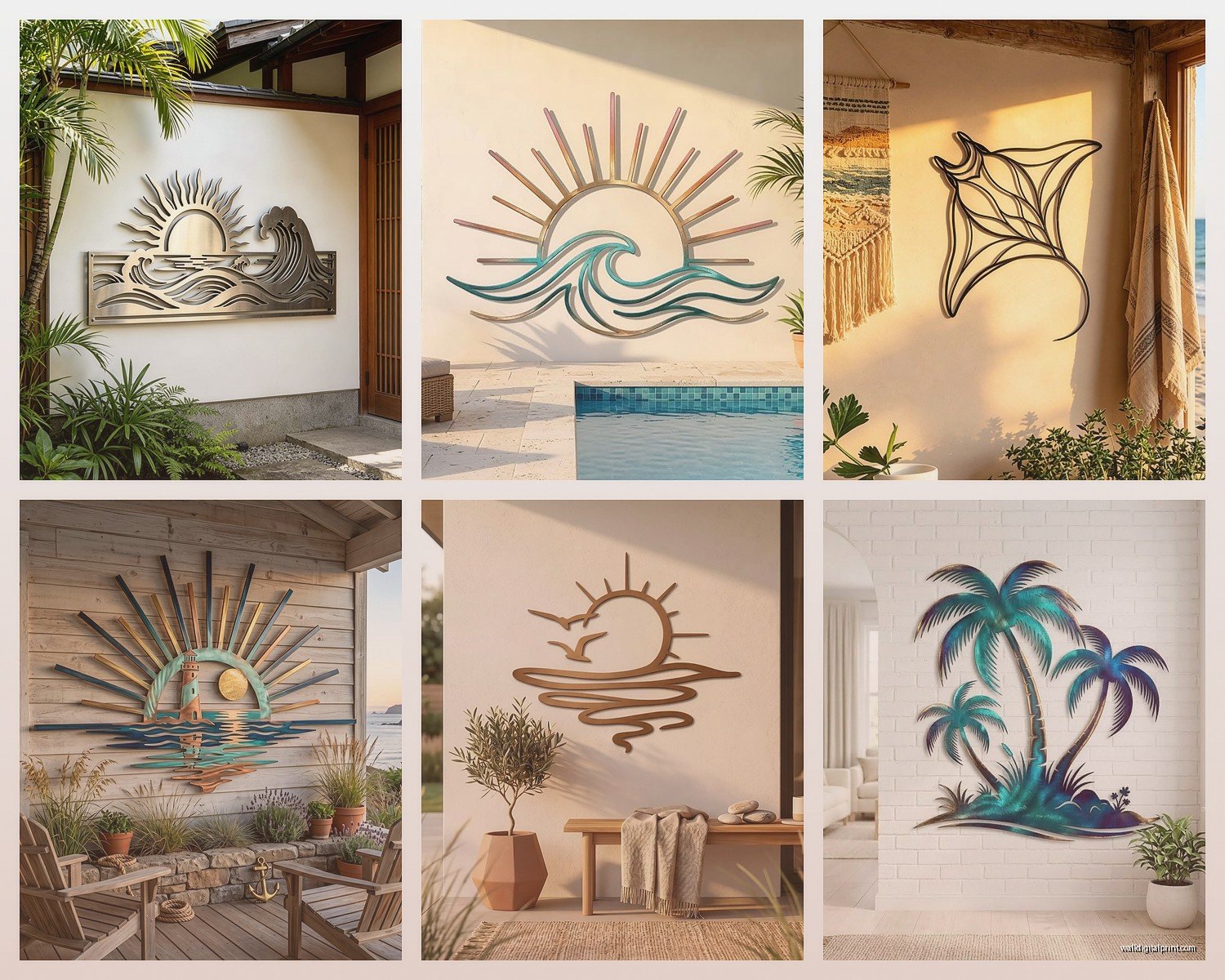 Metal Beach Wall Art: Coastal Ocean Sculpture Designs