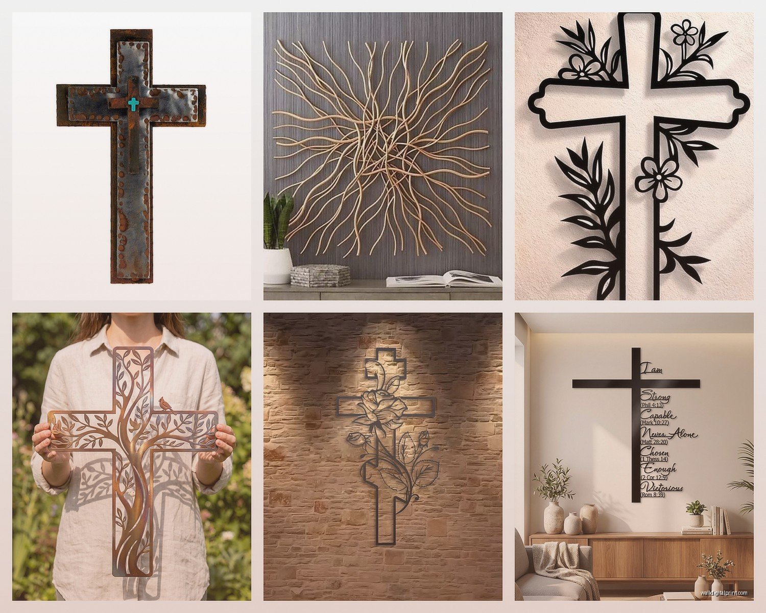 Metal Cross Wall Art: Religious Christian Sculpture
