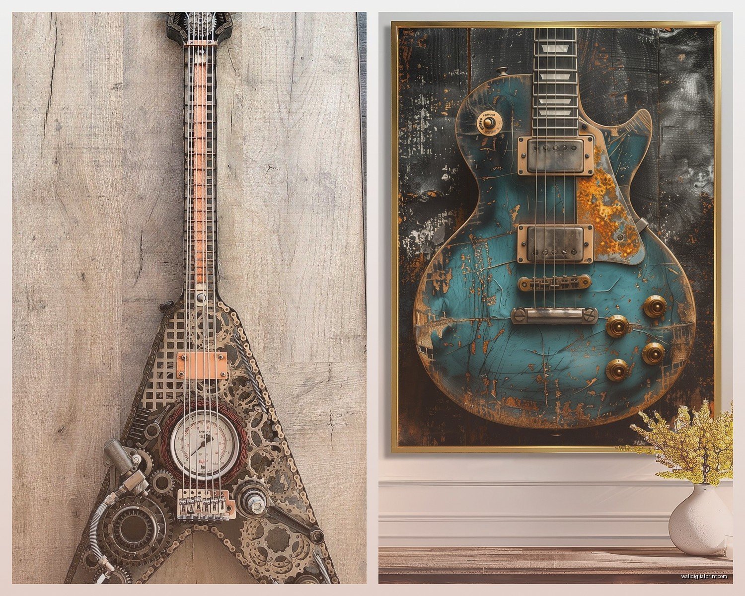 Metal Guitar Wall Art: Music Instrument Rock Decor