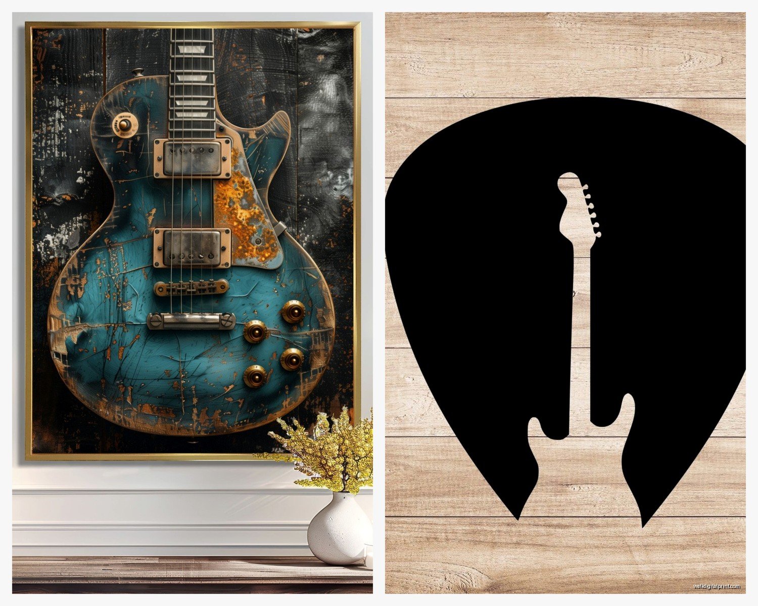 Metal Guitar Wall Art: Music Instrument Rock Decor