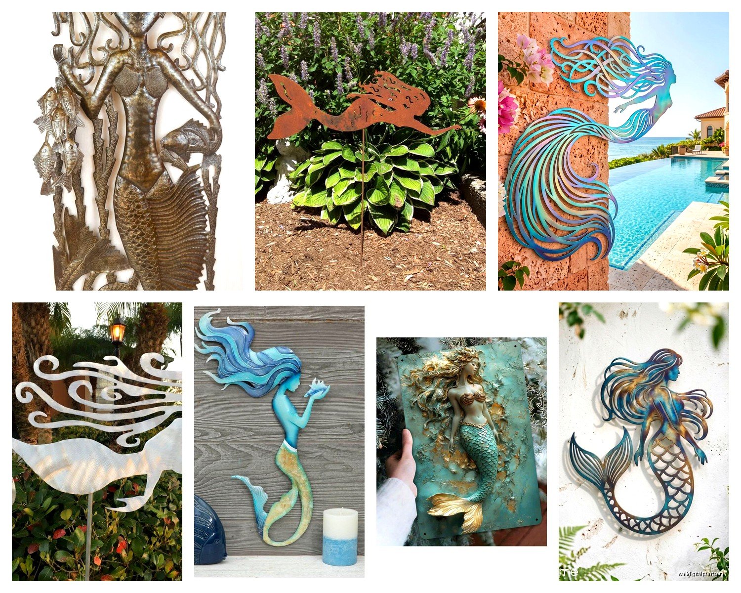 Metal Mermaid Wall Art: Ocean Fantasy Sculpture Decor
