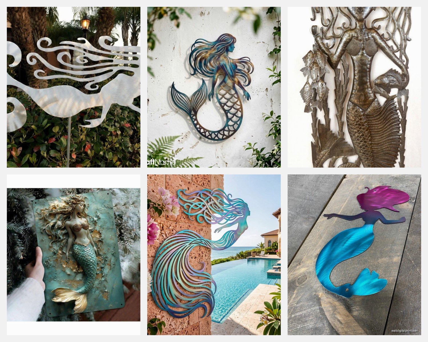 Metal Mermaid Wall Art: Ocean Fantasy Sculpture Decor