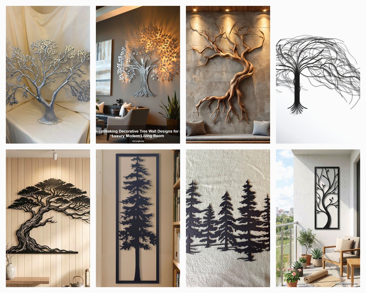 Metal Tree Wall Art: Sculptural Nature Designs