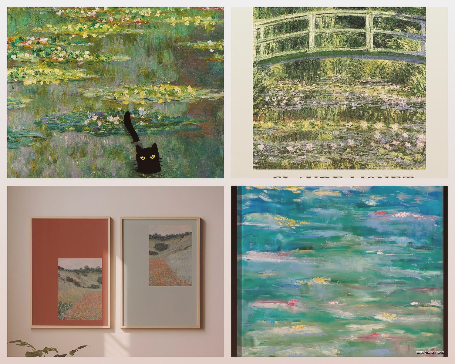 Monet Wall Art: Impressionist Water Lily Garden Prints