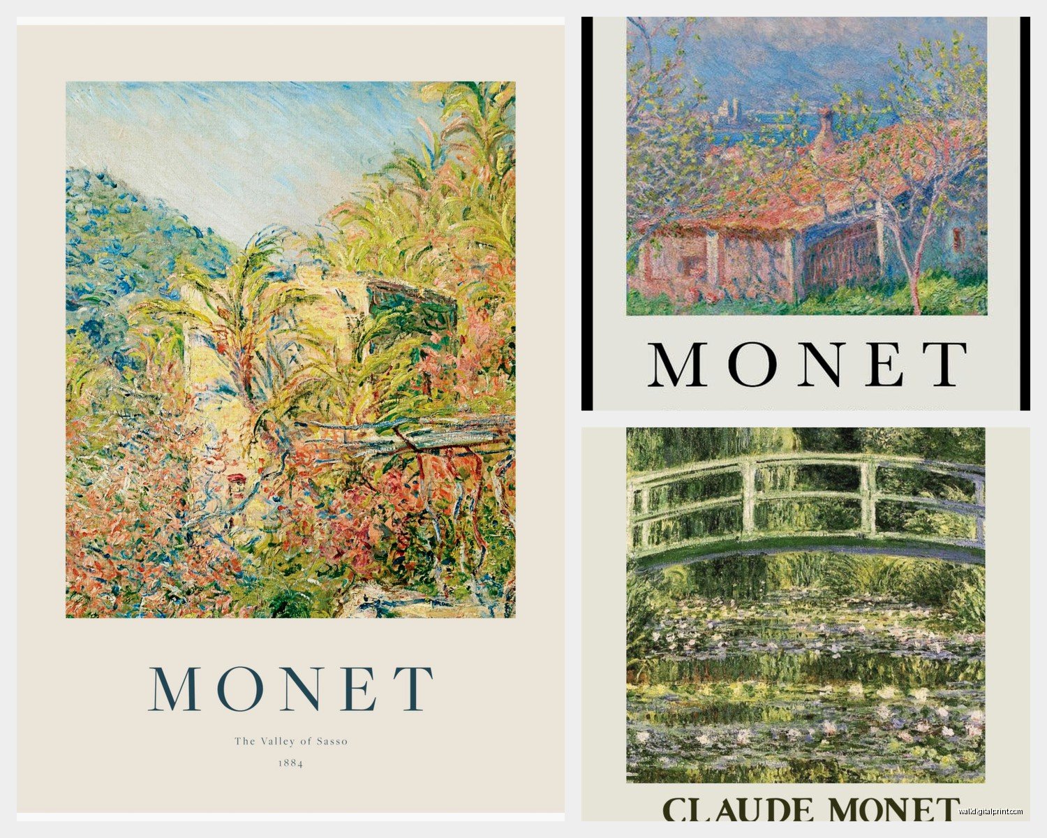 Monet Wall Art: Impressionist Water Lily Garden Prints