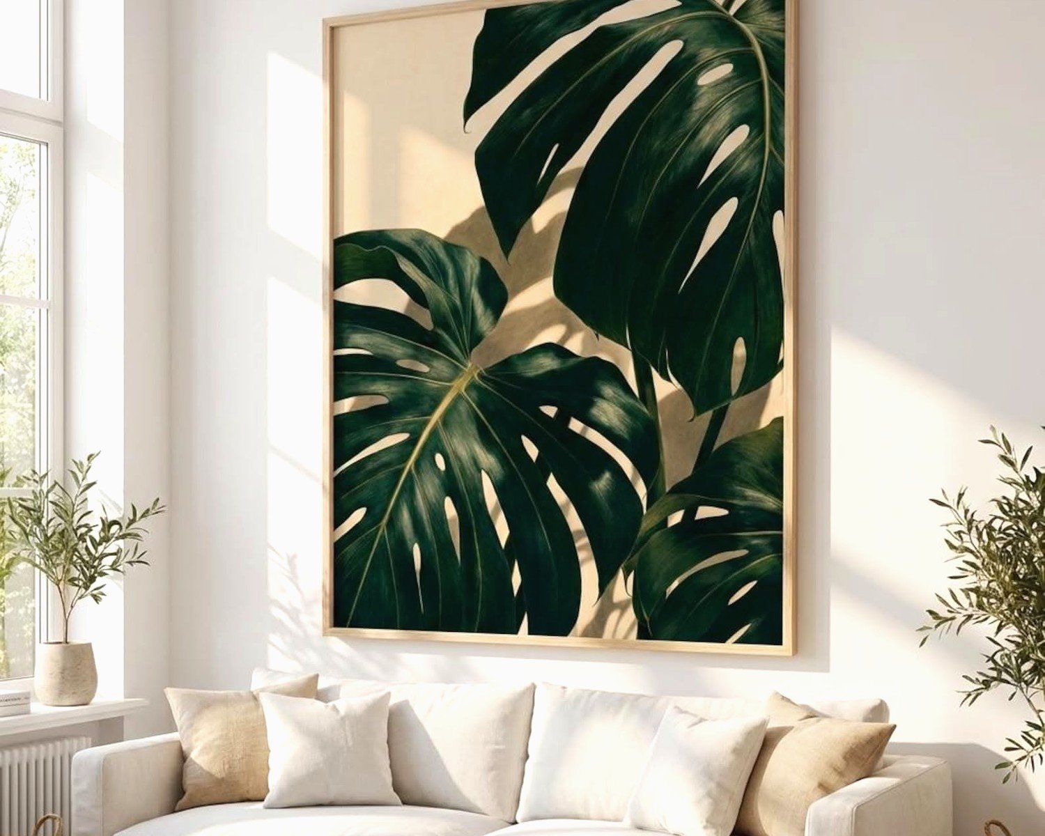 Monstera Wall Art: Tropical Leaf Swiss Cheese Plant Decor