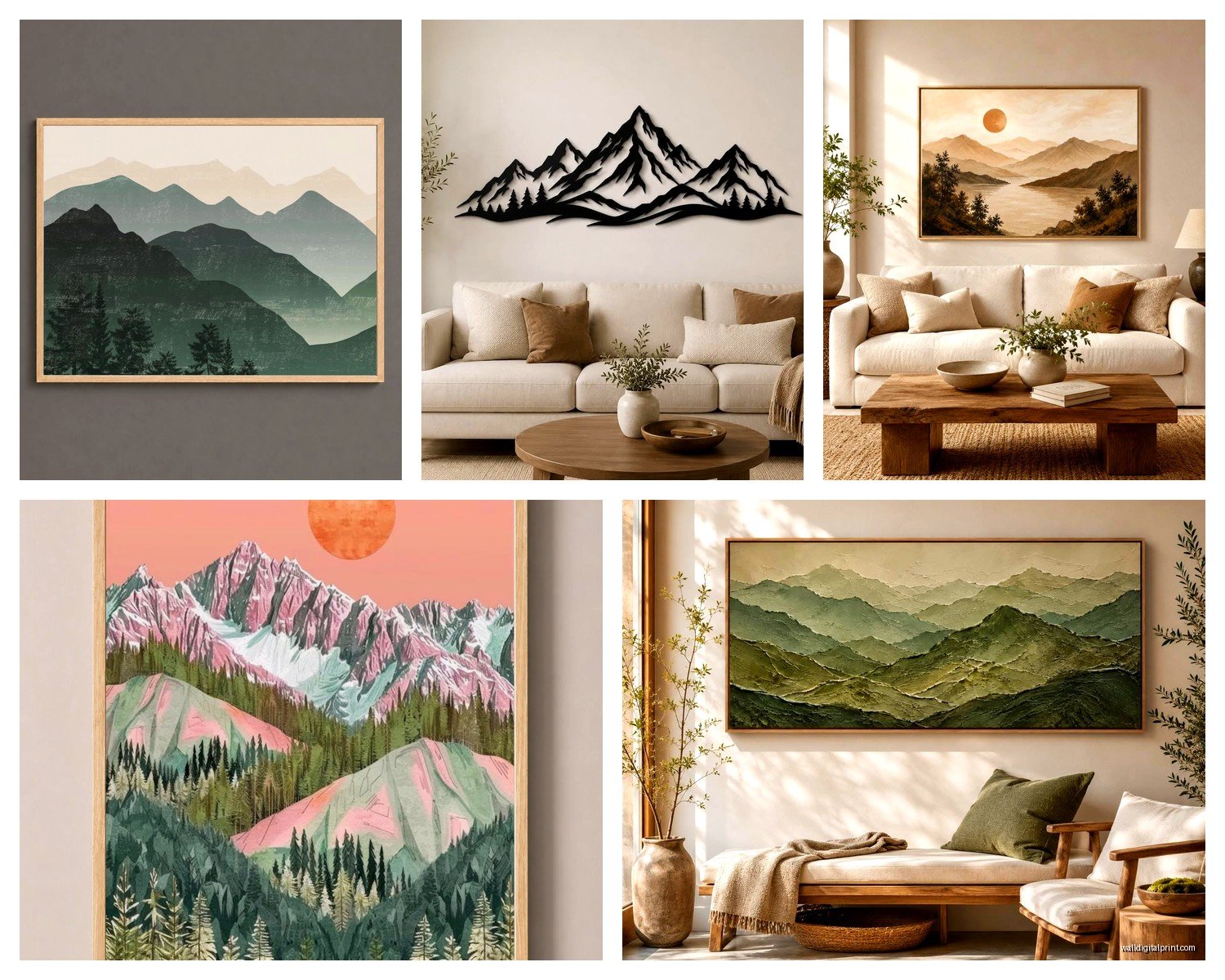 Mountains Wall Art: Alpine Peak Nature Landscape