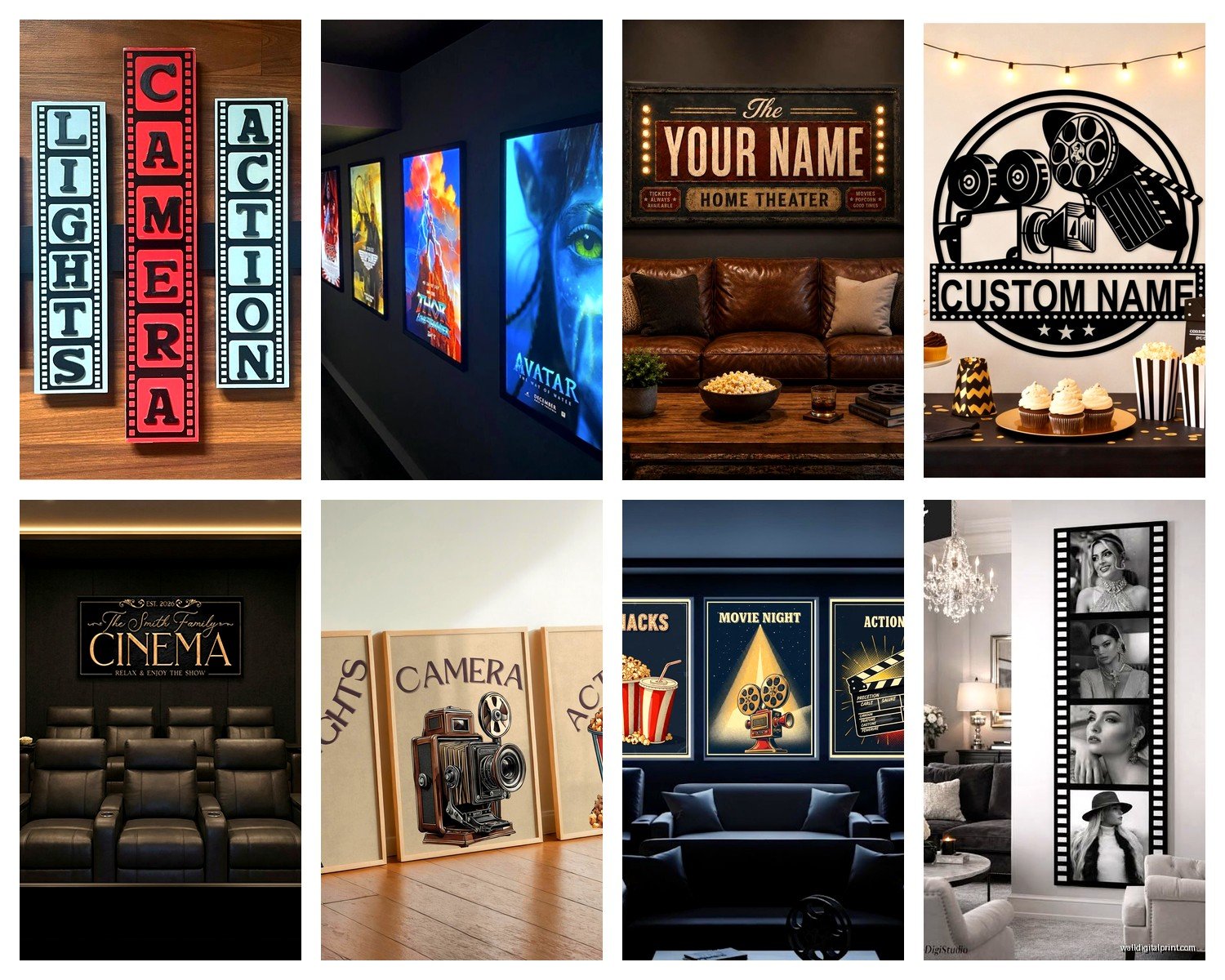 Movie Theater Wall Art: Cinema Film Poster Decor