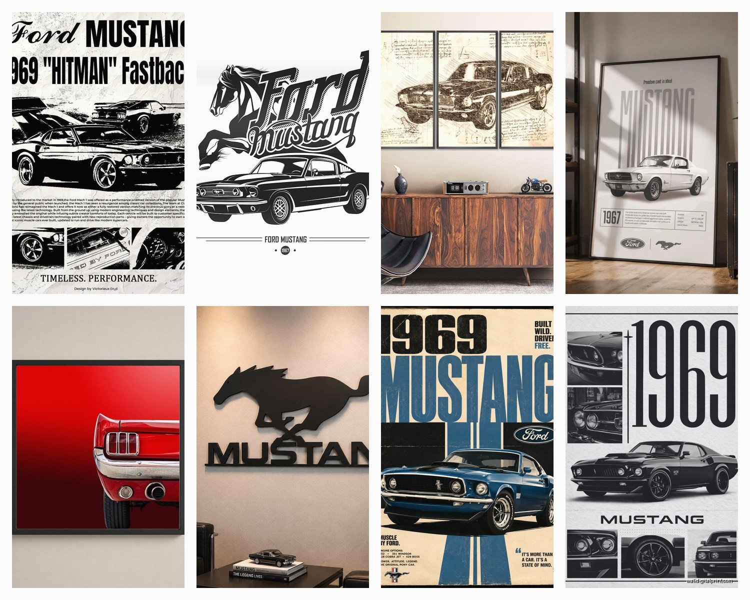 Mustang Wall Art: Wild Horse & Ford Car Decor