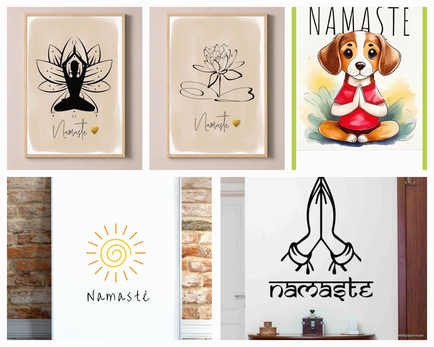 Namaste Wall Art: Yoga Meditation Spiritual Greeting