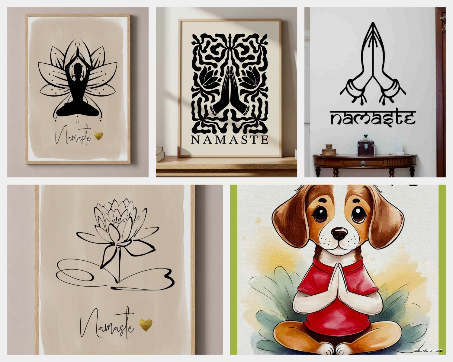 Namaste Wall Art: Yoga Meditation Spiritual Greeting