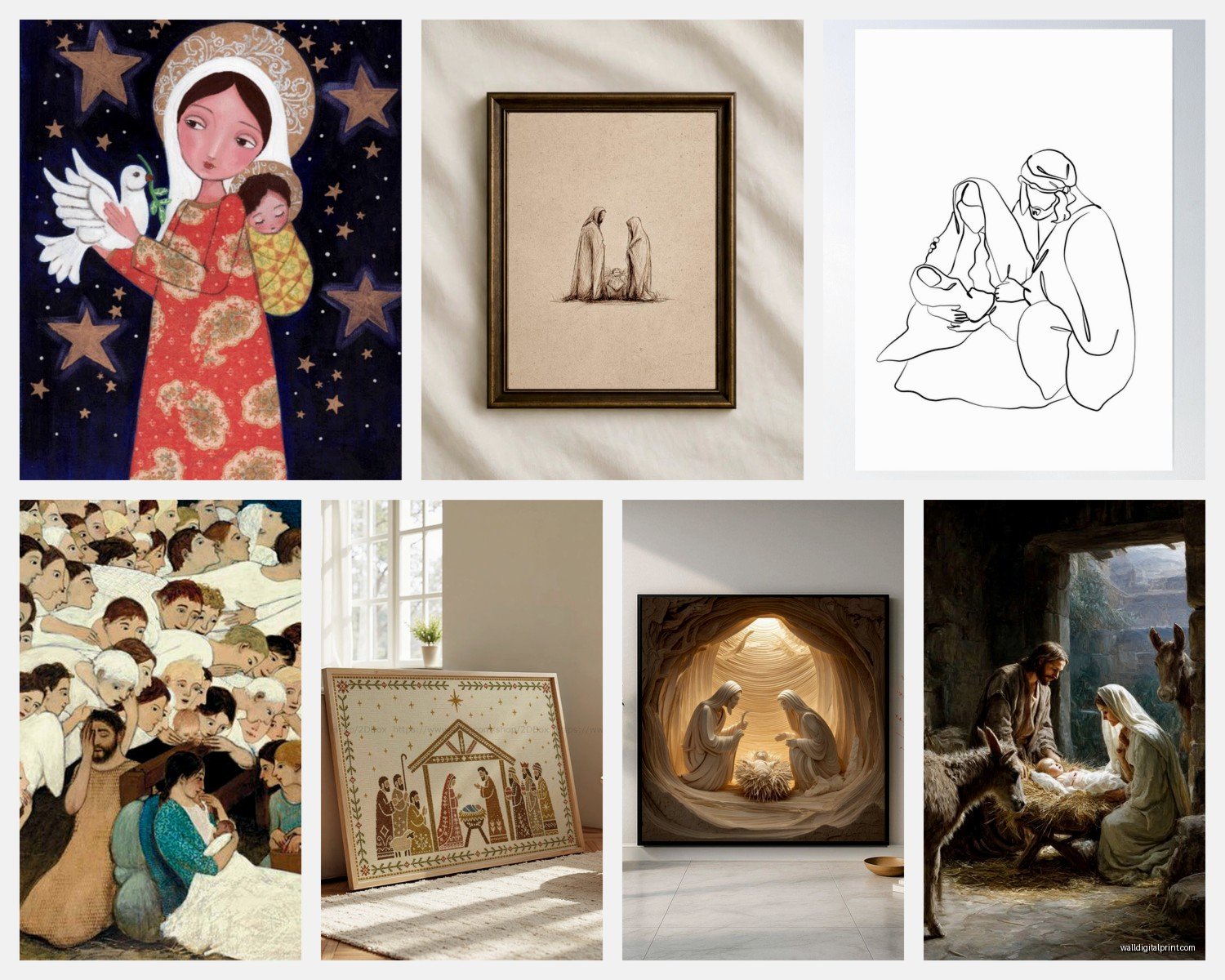 Nativity Wall Art: Christmas Birth of Jesus Scene