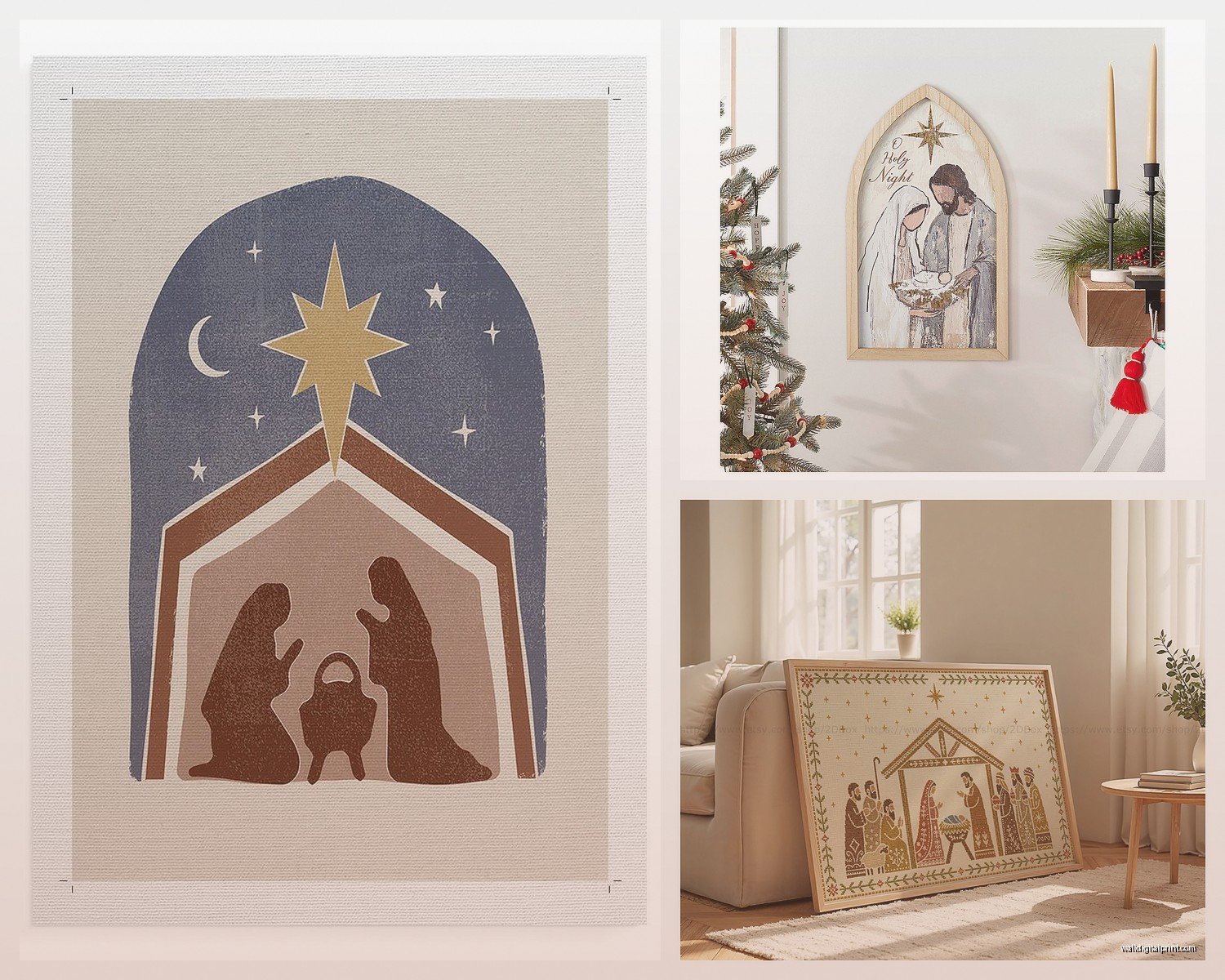 Nativity Wall Art: Christmas Birth of Jesus Scene