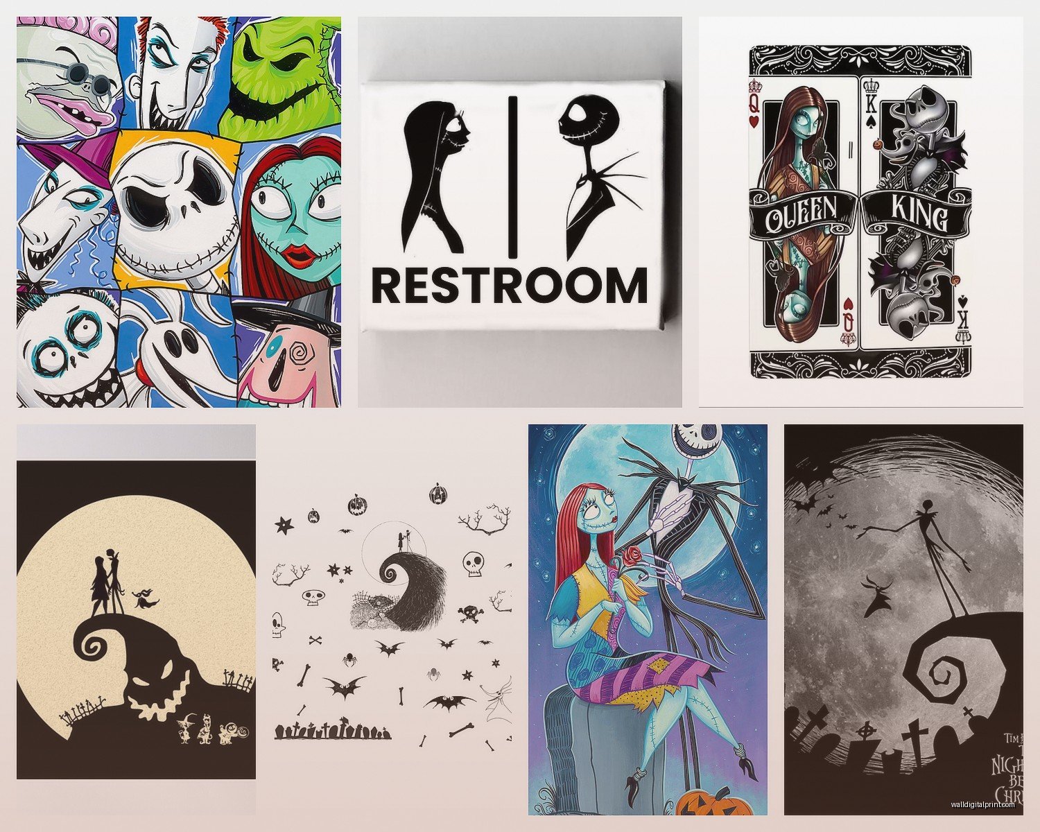 Nightmare Before Christmas Wall Art: Tim Burton Movie Decor