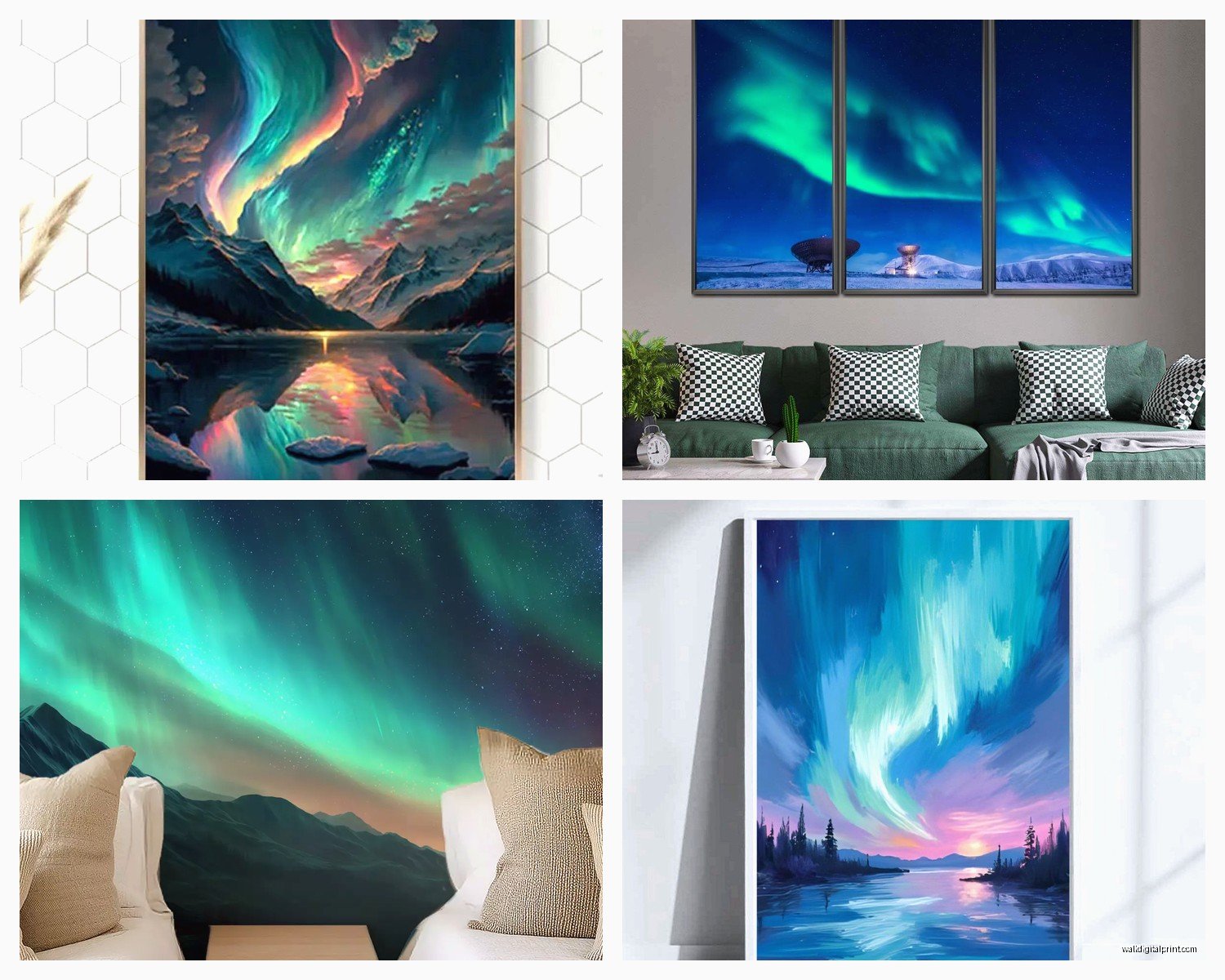 Northern Lights Wall Art: Aurora Borealis Sky Photography