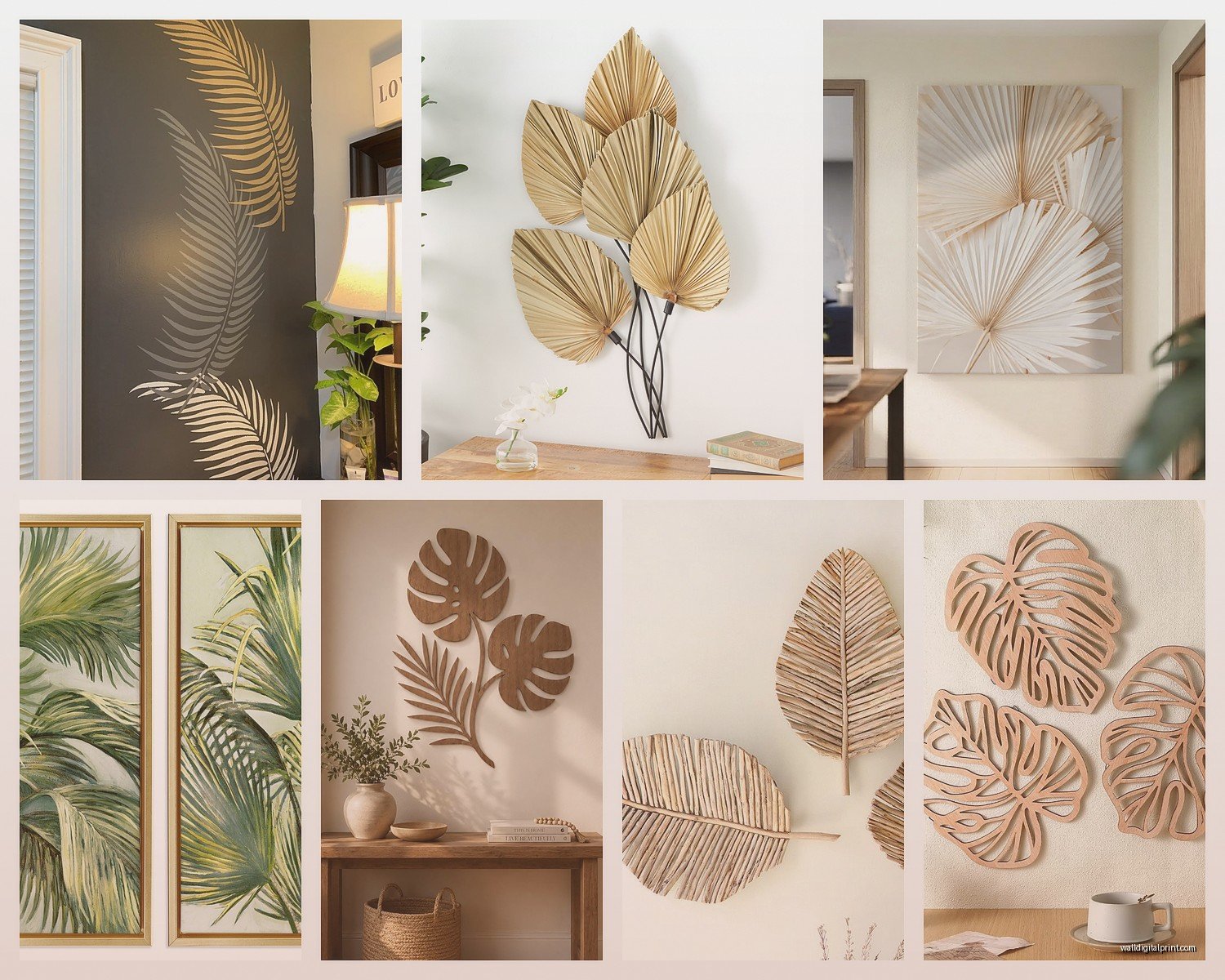 Palm Leaf Wall Art: Tropical Frond Botanical Prints