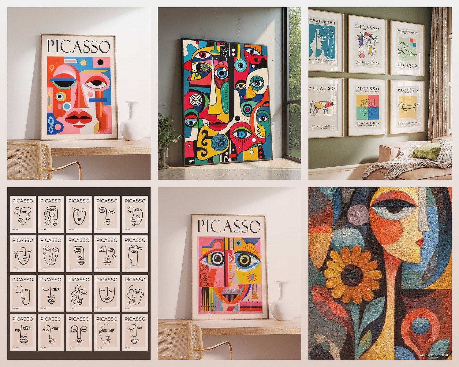 Picasso Wall Art: Cubism Modern Art Master Reproductions