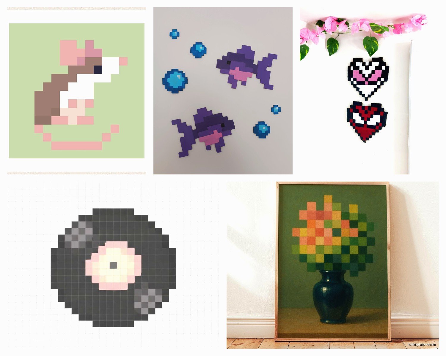 Pixel Wall Art: 8-Bit Retro Video Game Digital Art