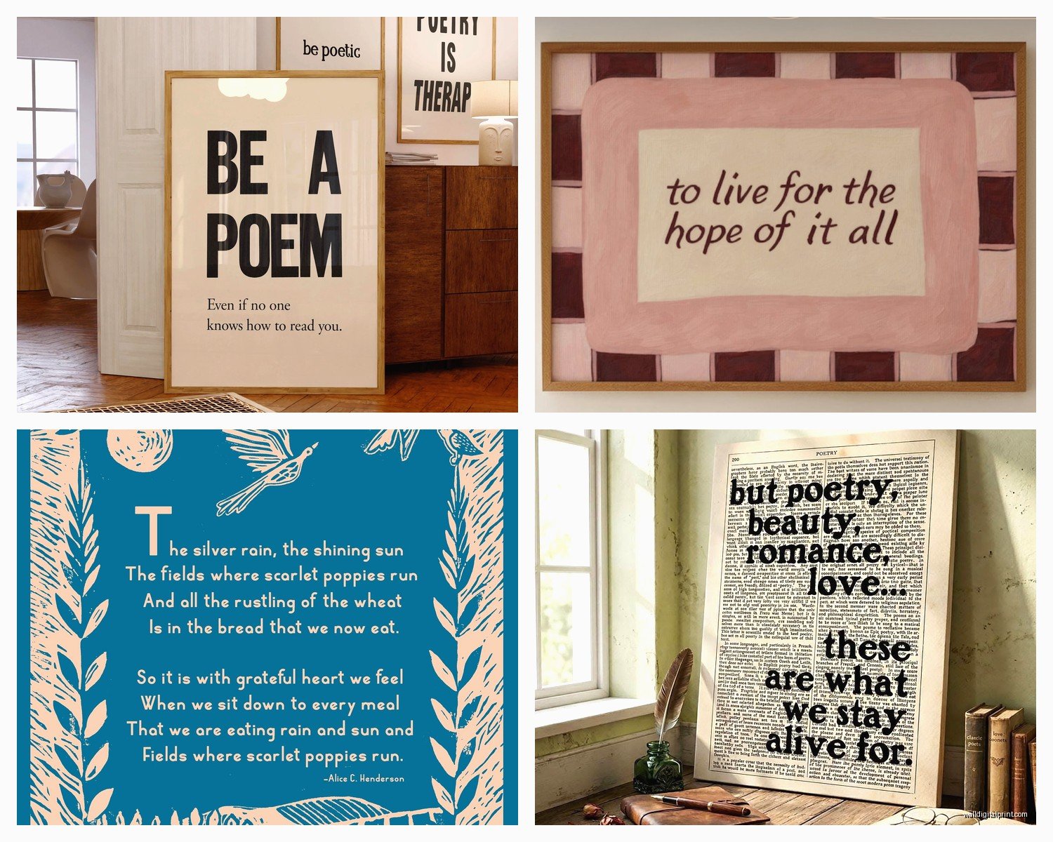 Poetry Wall Art: Verse & Literary Quote Typography