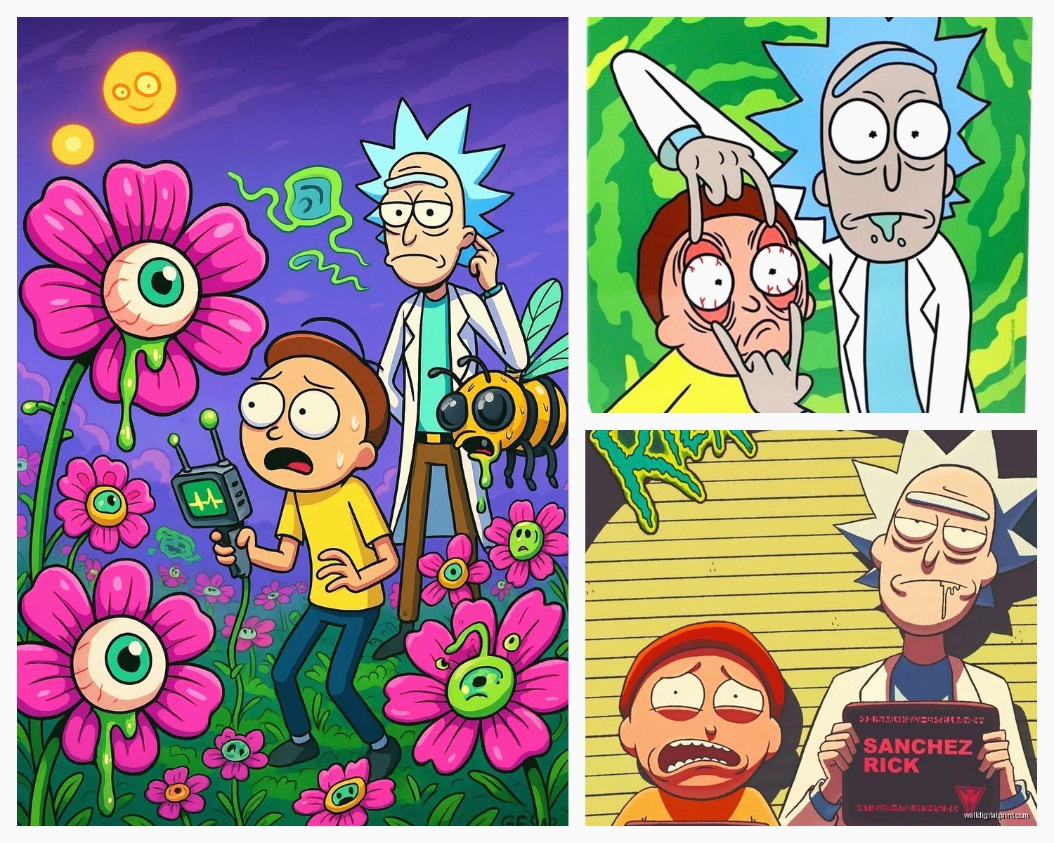 Rick and Morty Wall Art: Animated Sci-Fi Show Decor