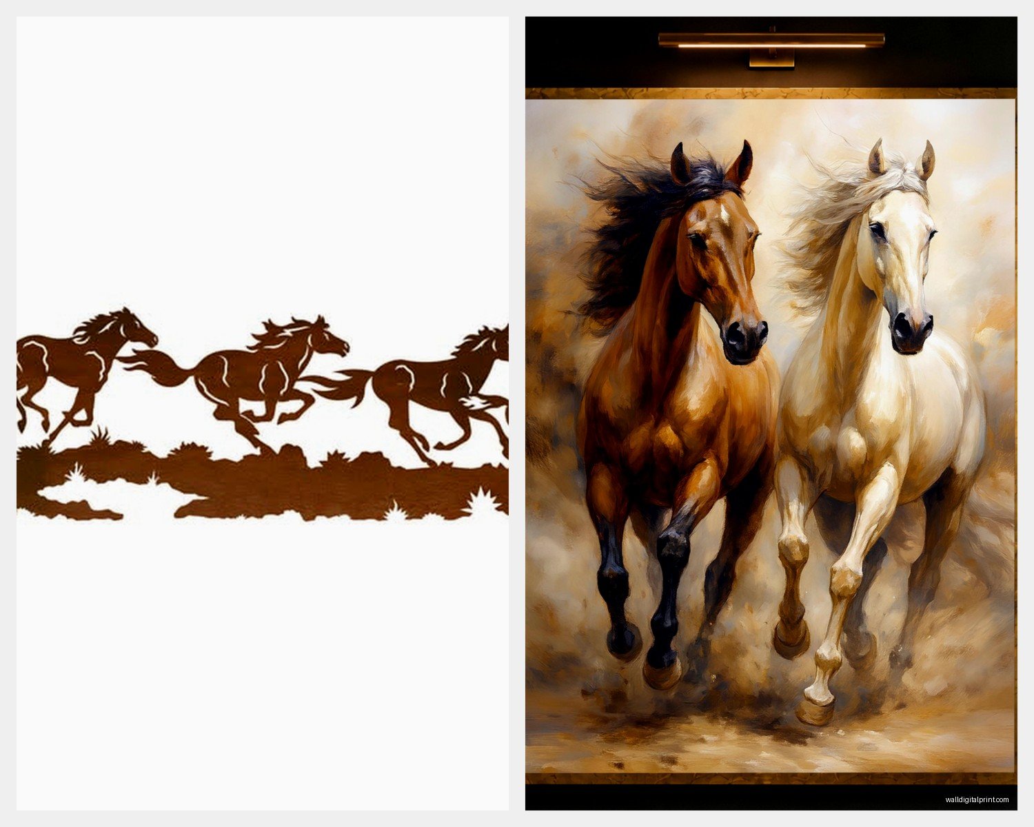 Running Horses Wall Art: Wild Stallion Herd Motion