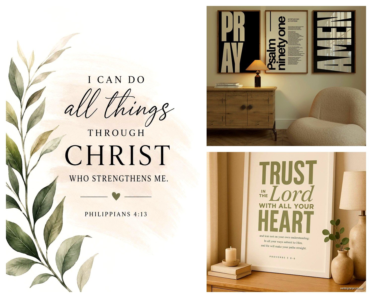 Scripture Wall Art: Bible Verse Christian Faith Decor