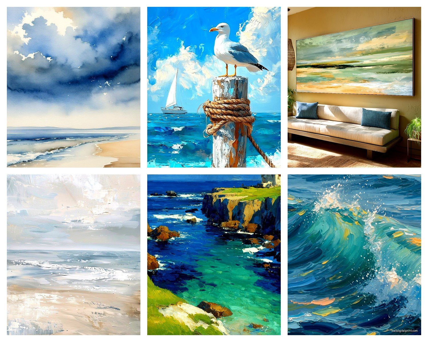 Seascape Wall Art: Ocean Horizon & Wave Photography