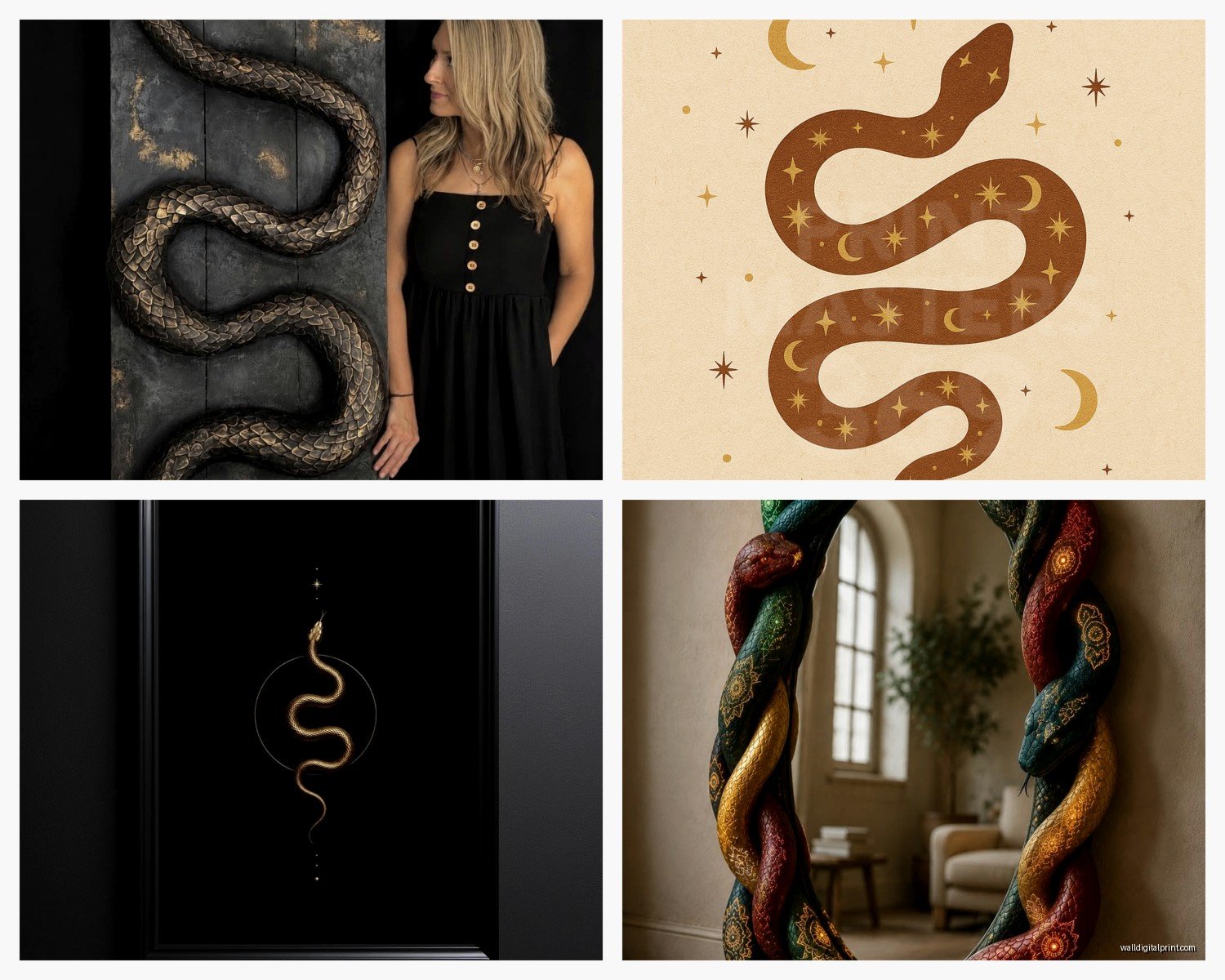 Snake Wall Art: Serpent Reptile Wildlife Decor