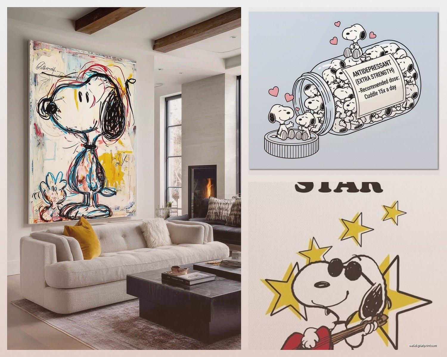 Snoopy Wall Art: Peanuts Charlie Brown Comic Character