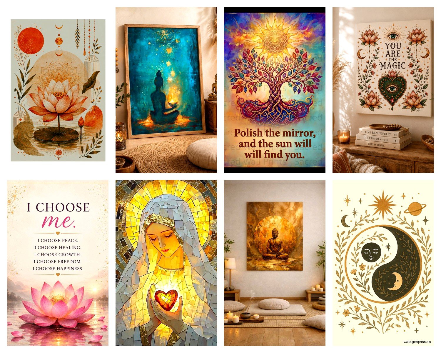 Spiritual Wall Art: Religious Meditation Sacred Designs