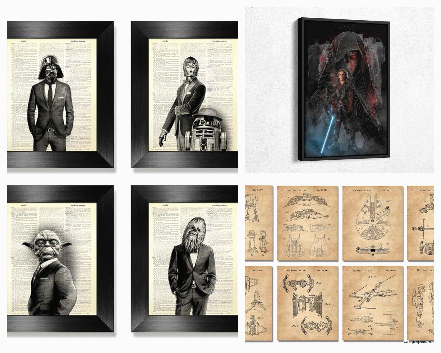 Star Wars Wall Art: Sci-Fi Movie Franchise Fan Decor