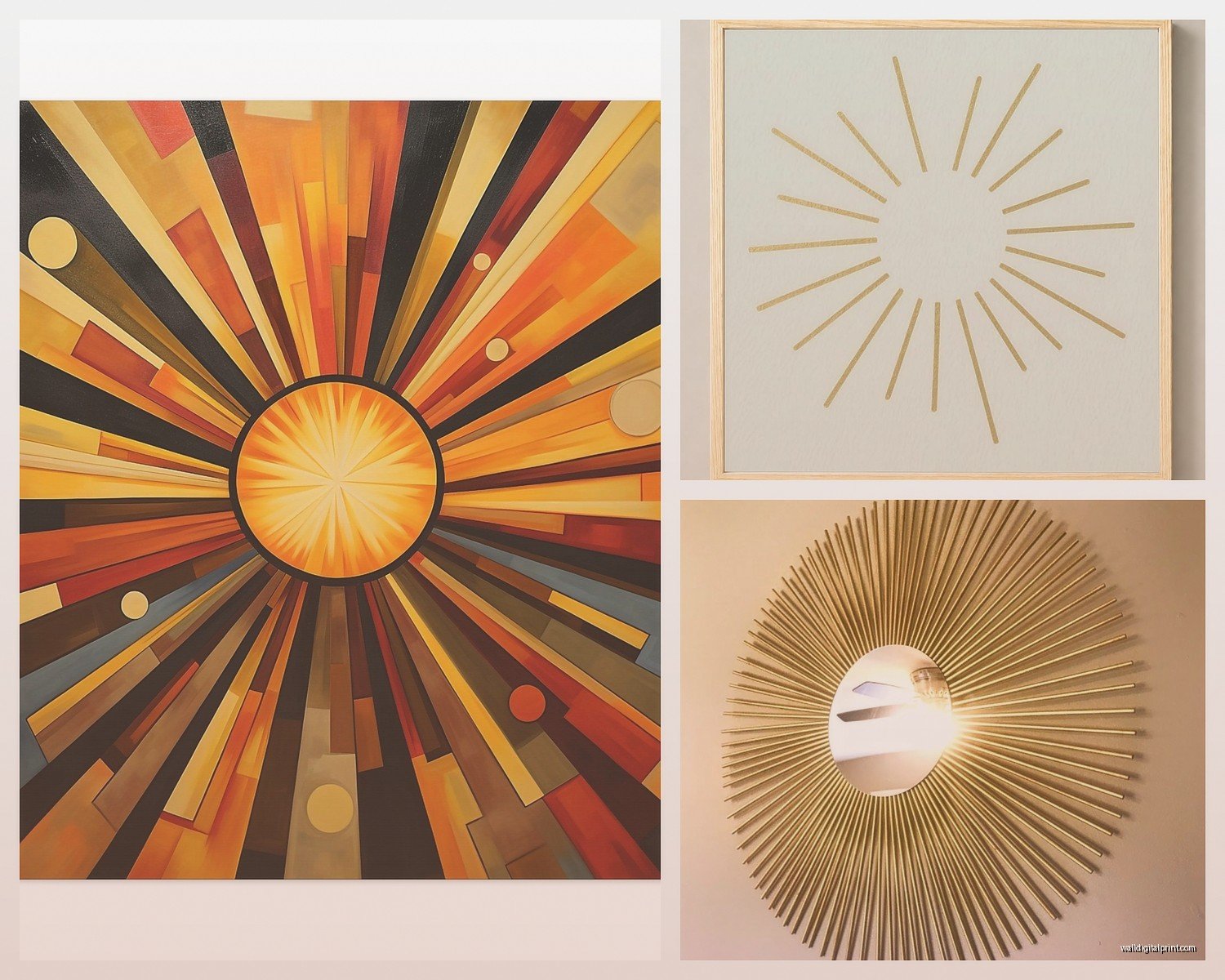 Sunburst Wall Art: Radiant Sun Ray Starburst Designs