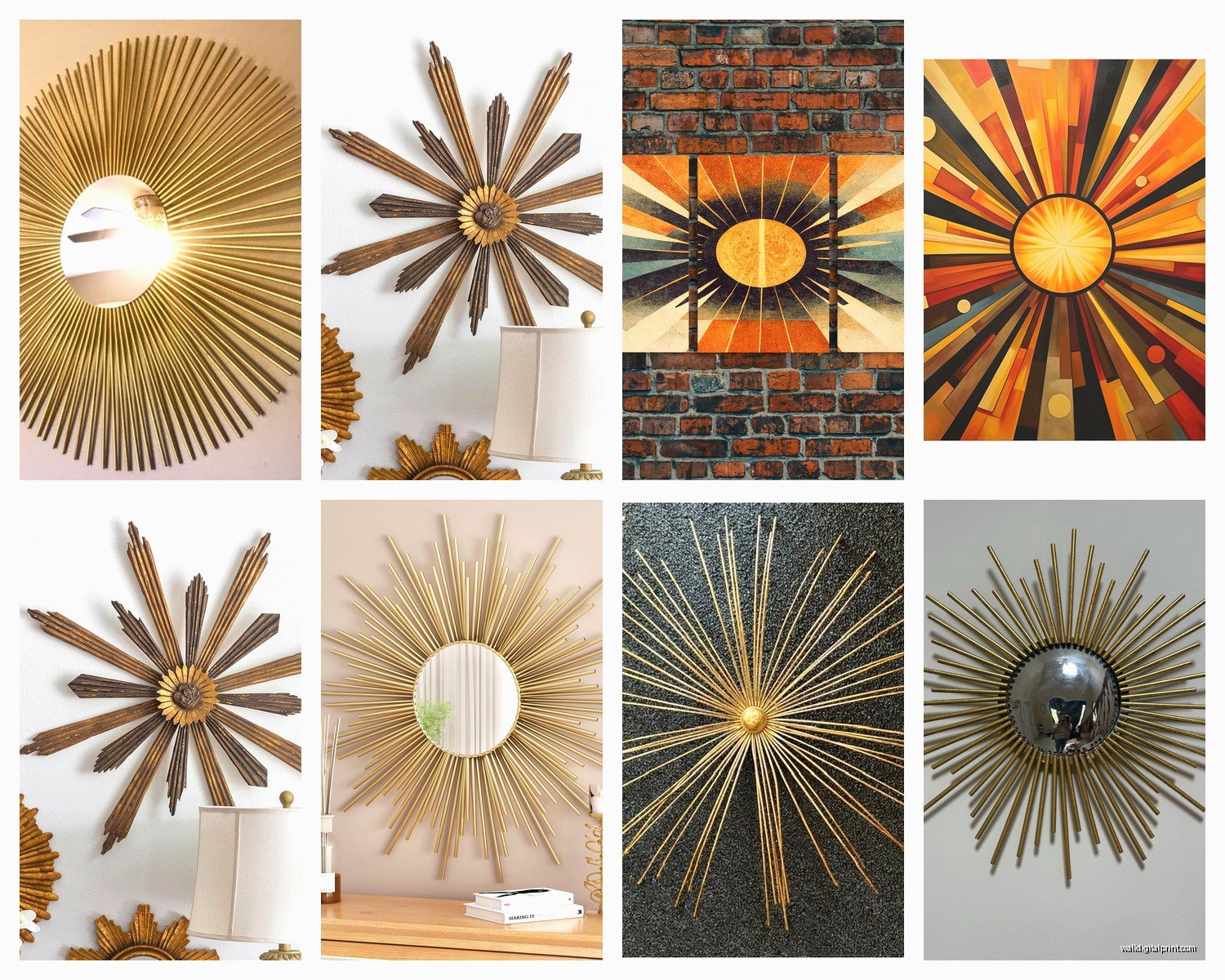 Sunburst Wall Art: Radiant Sun Ray Starburst Designs