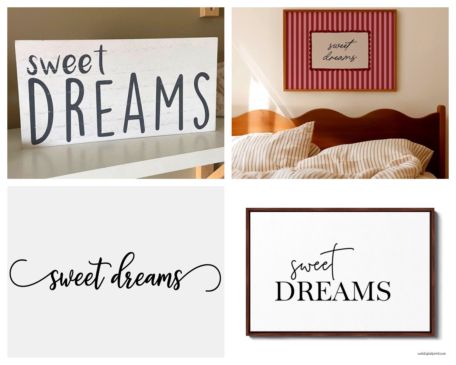 Sweet Dreams Wall Art: Bedroom Goodnight Nursery Decor