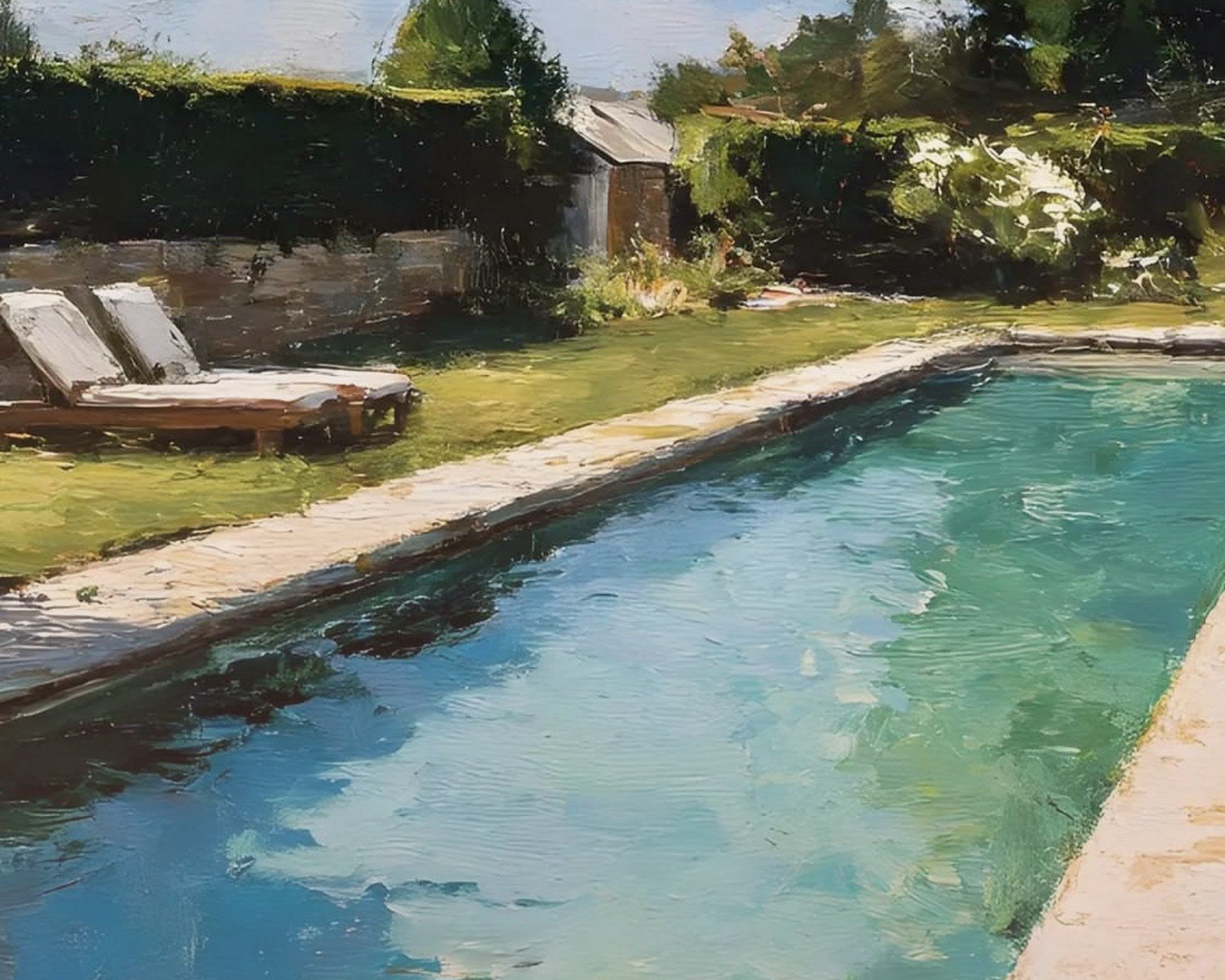 Swimming Pool Wall Art: Water Recreation Tropical Decor