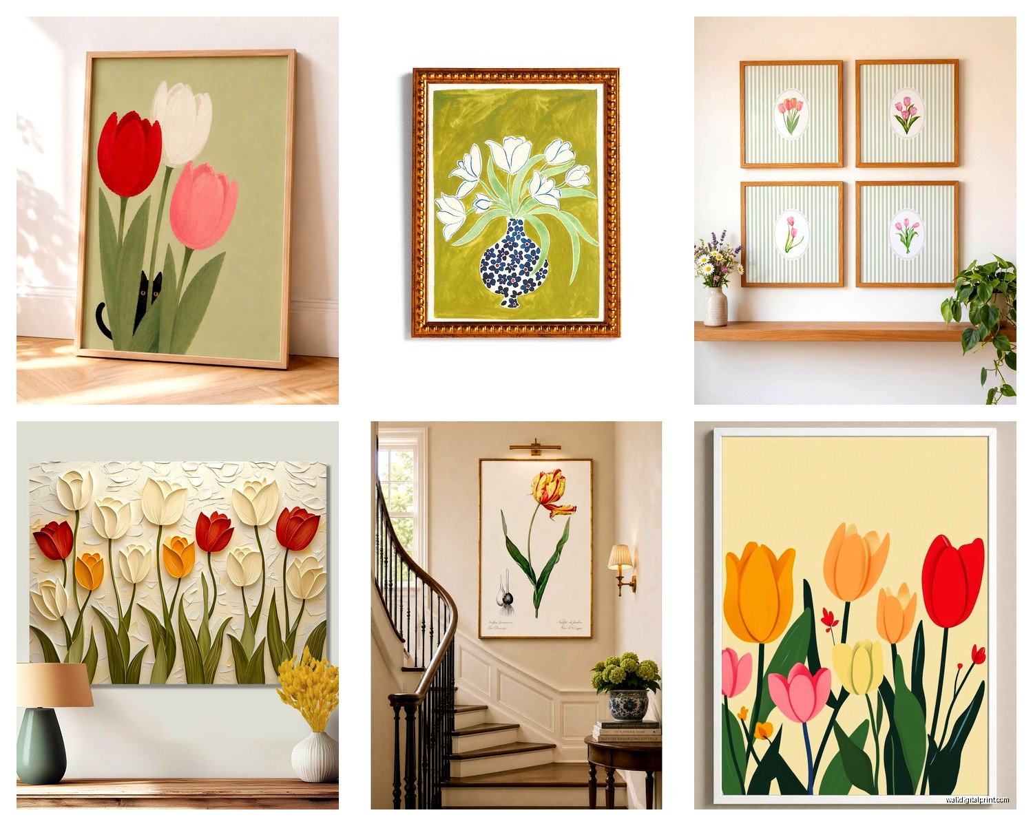 Tulip Wall Art: Spring Flower Dutch Garden Prints