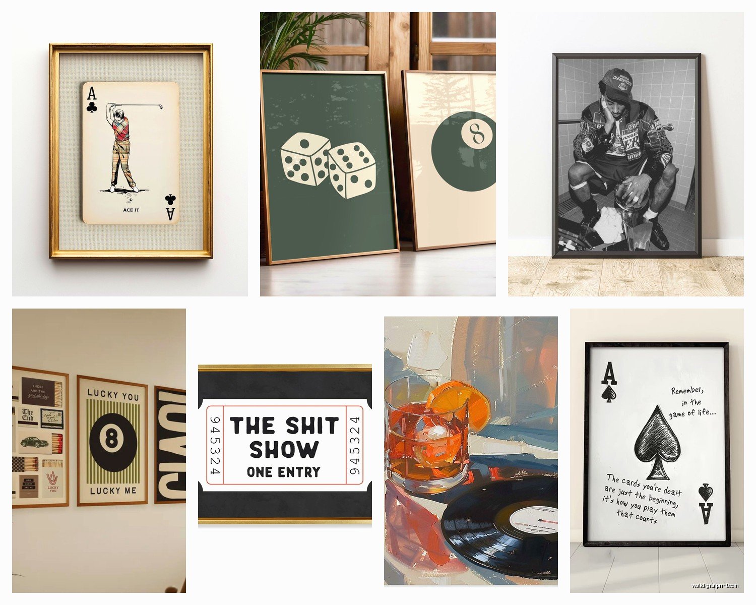 Wall Art for Men: Masculine Bachelor Man Cave Decor