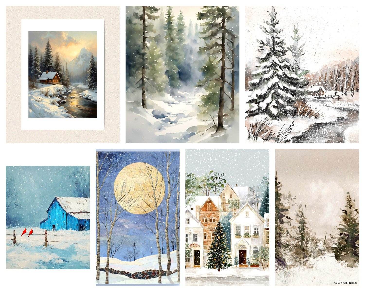 Winter Scene Wall Art: Snow Cold Season Landscape