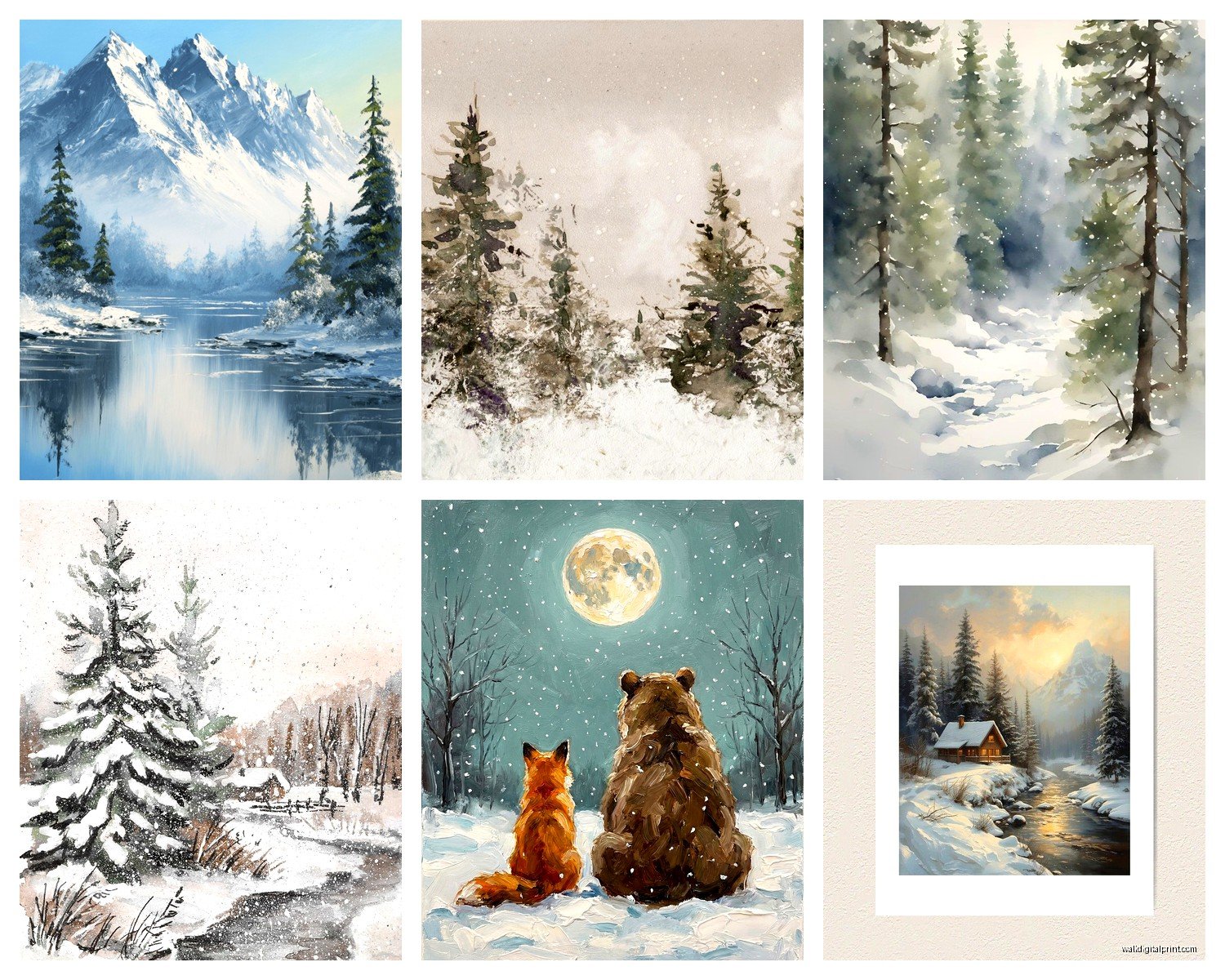 Winter Scene Wall Art: Snow Cold Season Landscape