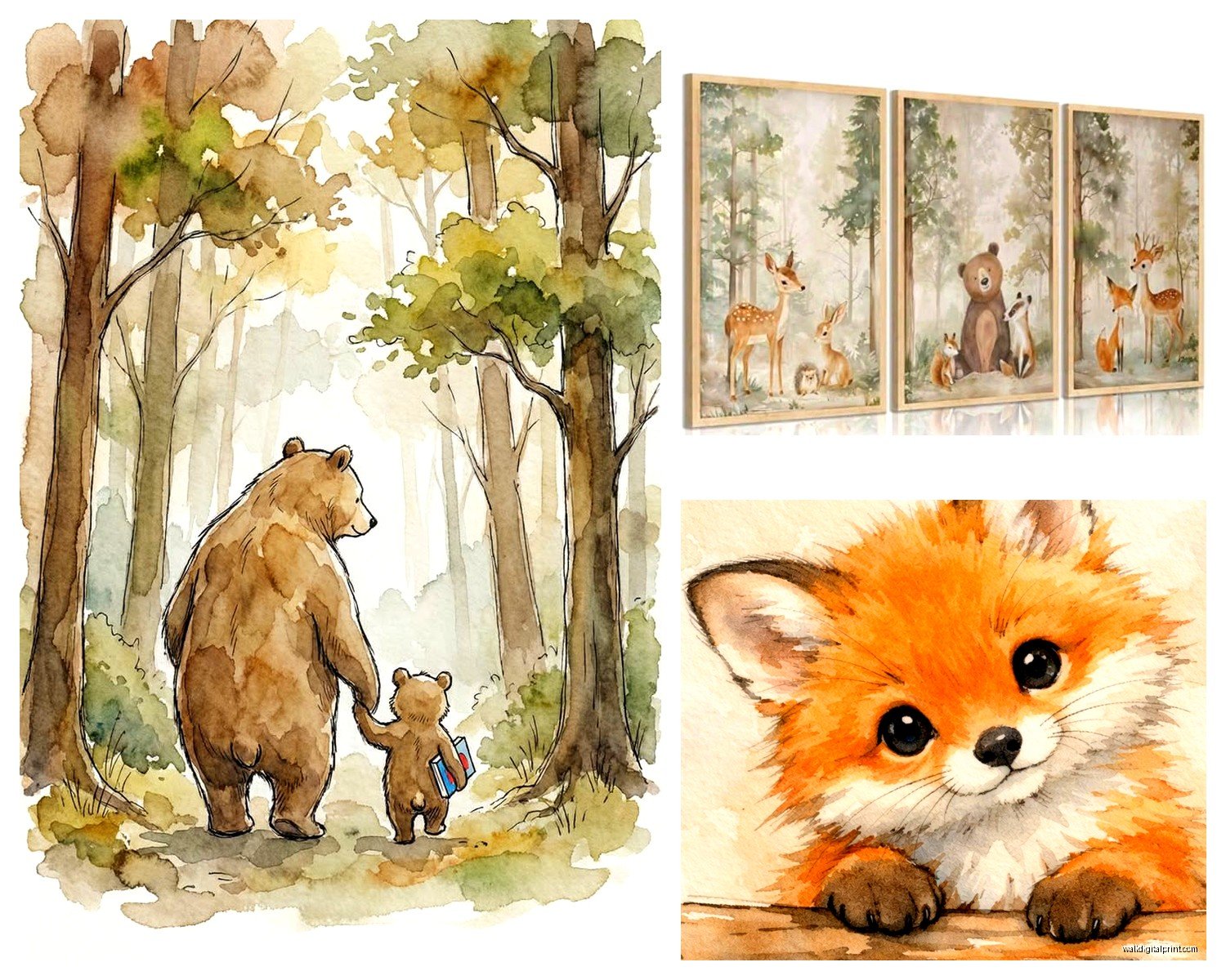 Woodland Nursery Wall Art: Forest Animal Baby Room Decor