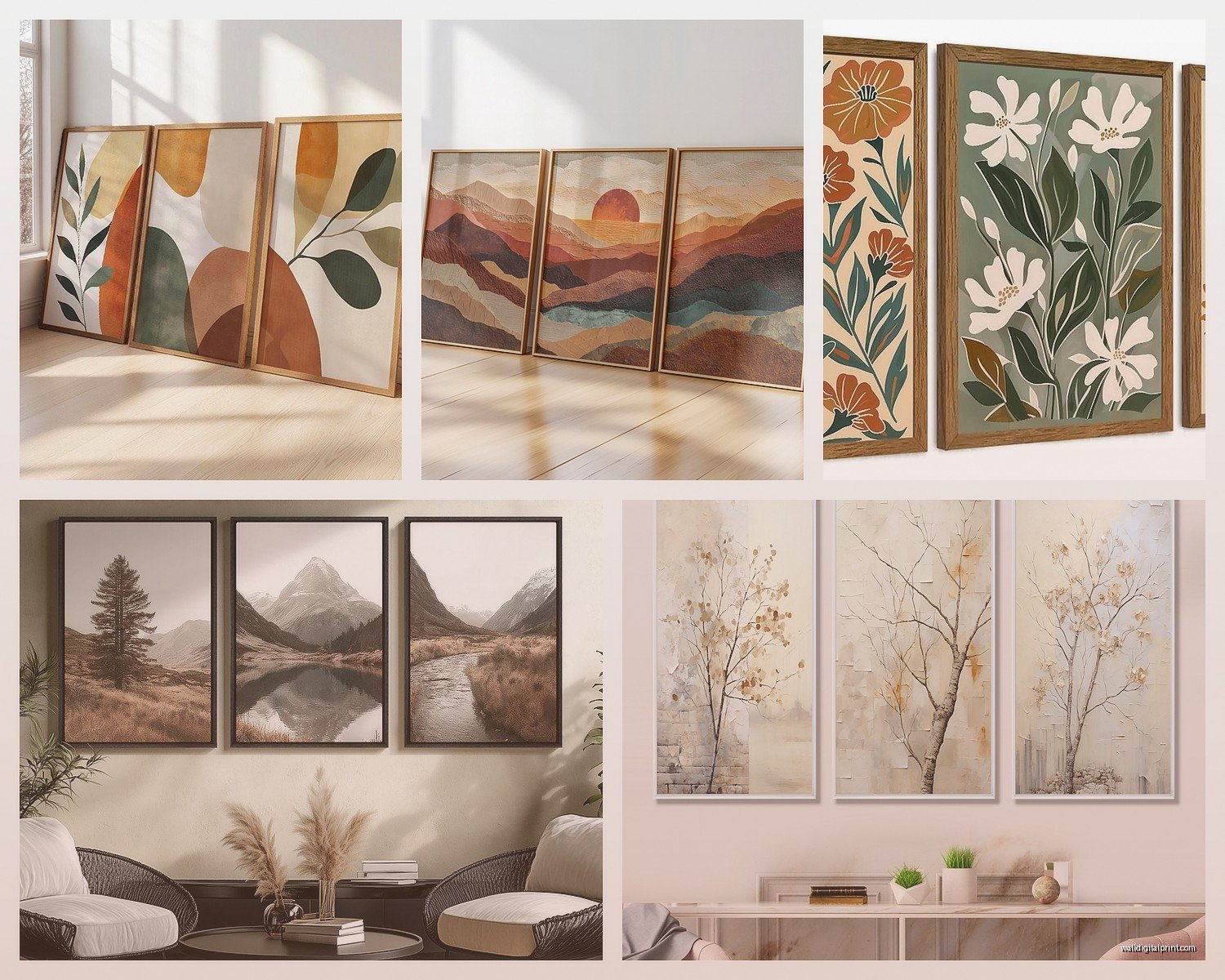 3 Piece Wall Art: Triptych Multi-Panel Display Sets