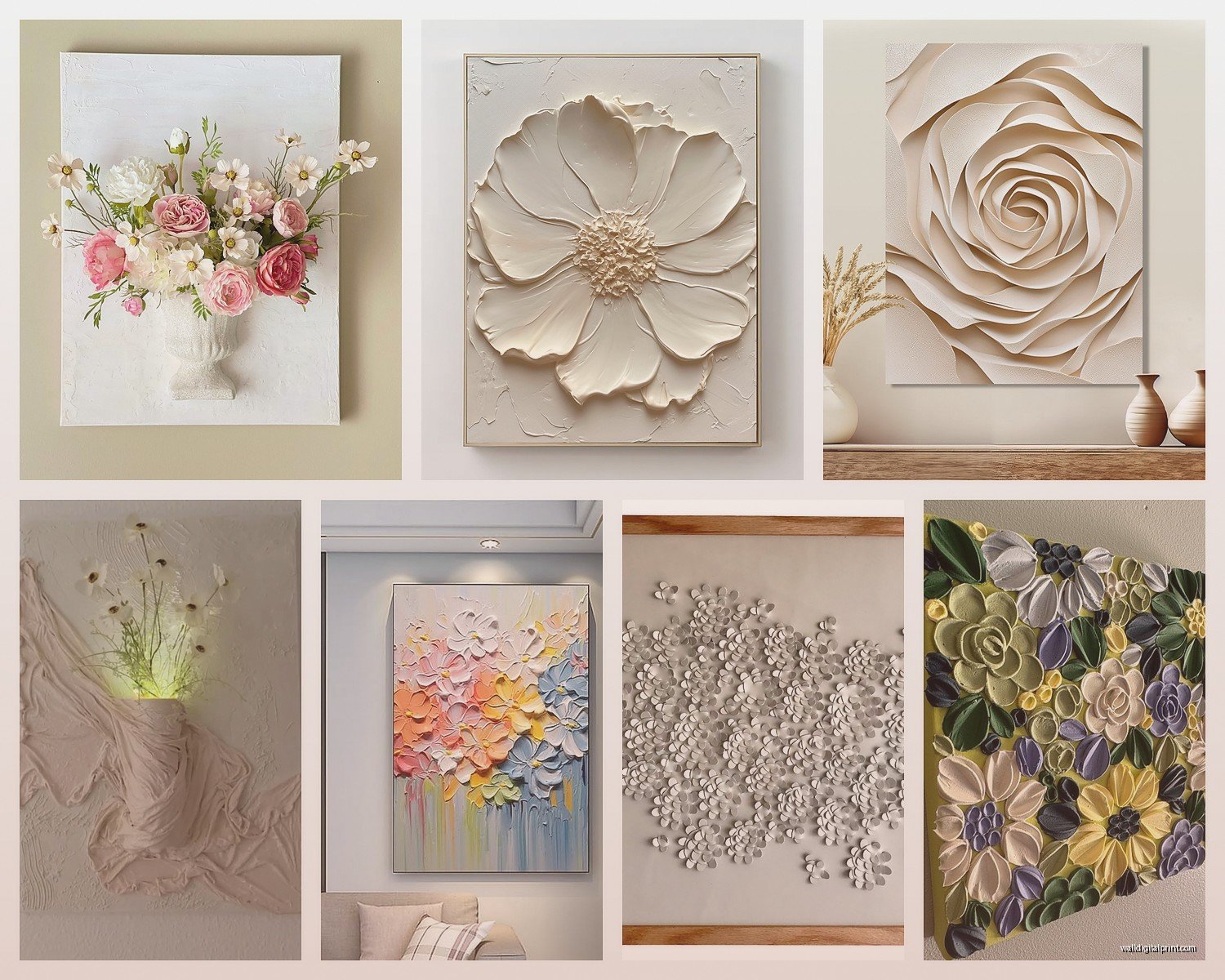 3D Flower Wall Art: Dimensional Bloom Sculptural Designs