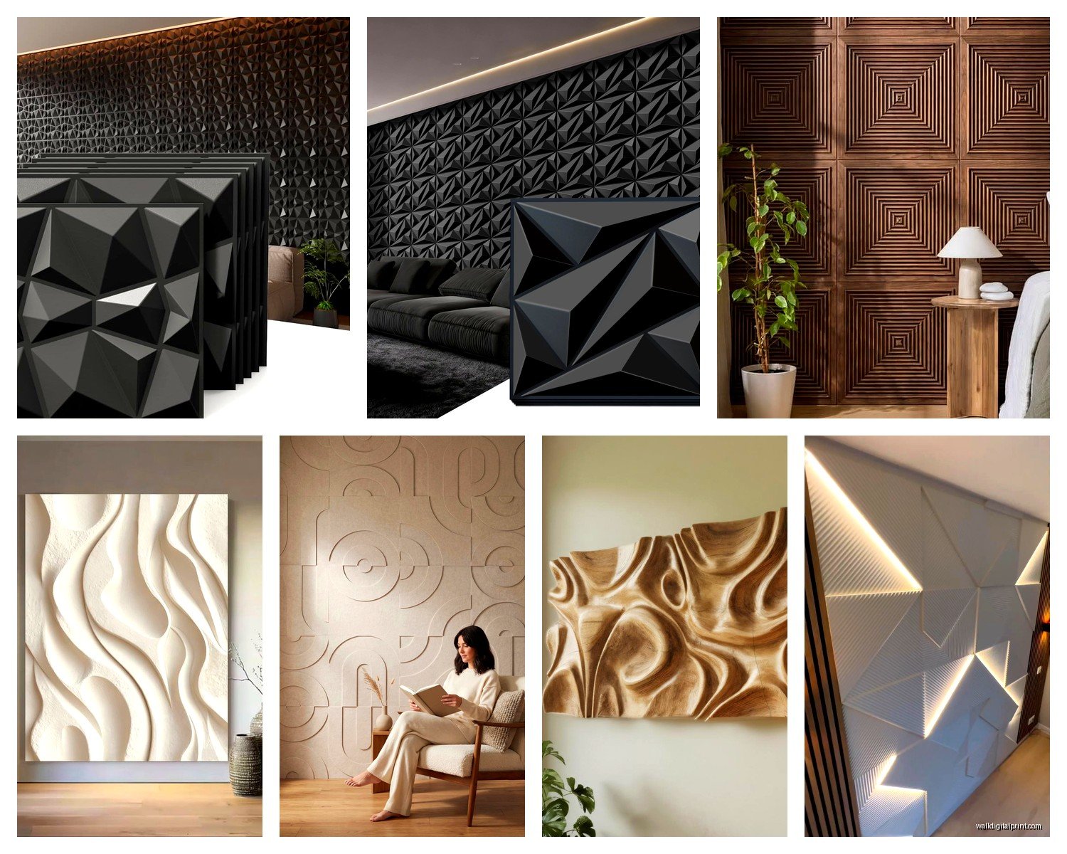 3D Wall Art Panels: Dimensional Relief Textured Tiles